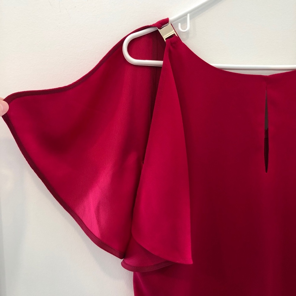 White House Black Market Pink Cold Shoulder Dress - Picture 3 of 11